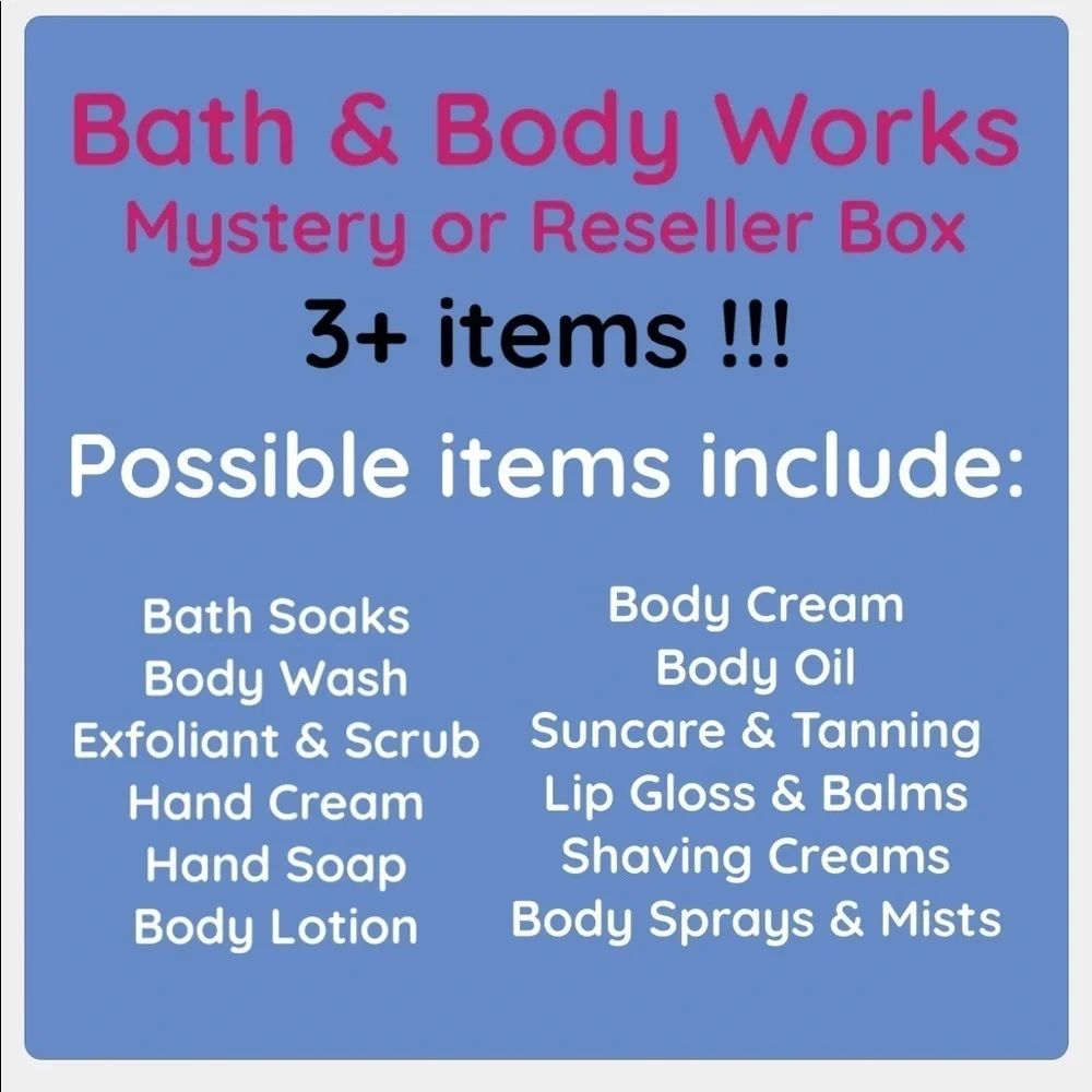 Bath & Body Works Mystery Reseller Box 3+ Items